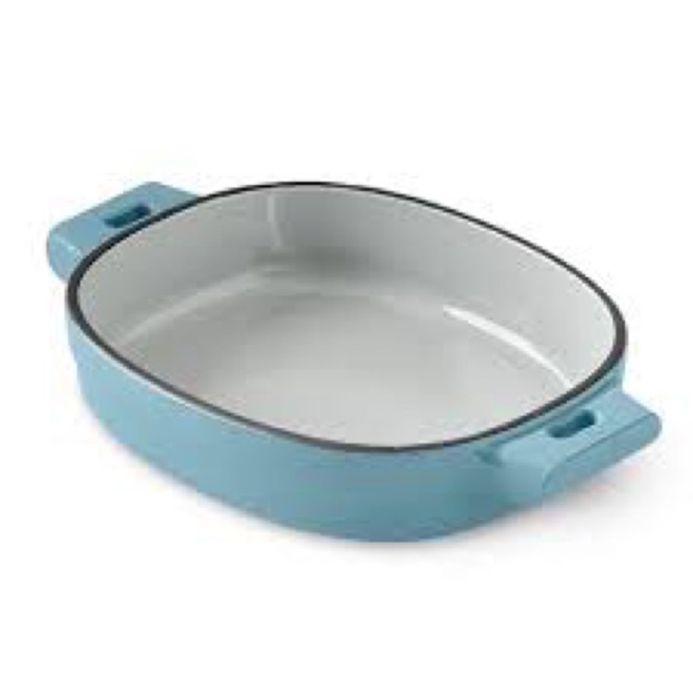 Pampered Chef 1-qt Enameled Cast Iron Baker Blue